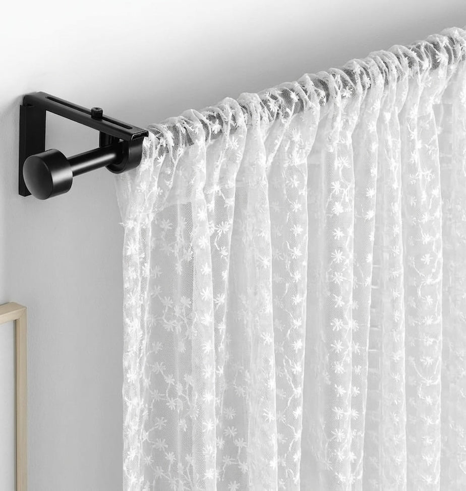 Premium Embroidered Net Curtains – White Floral Aesthetic Sheers