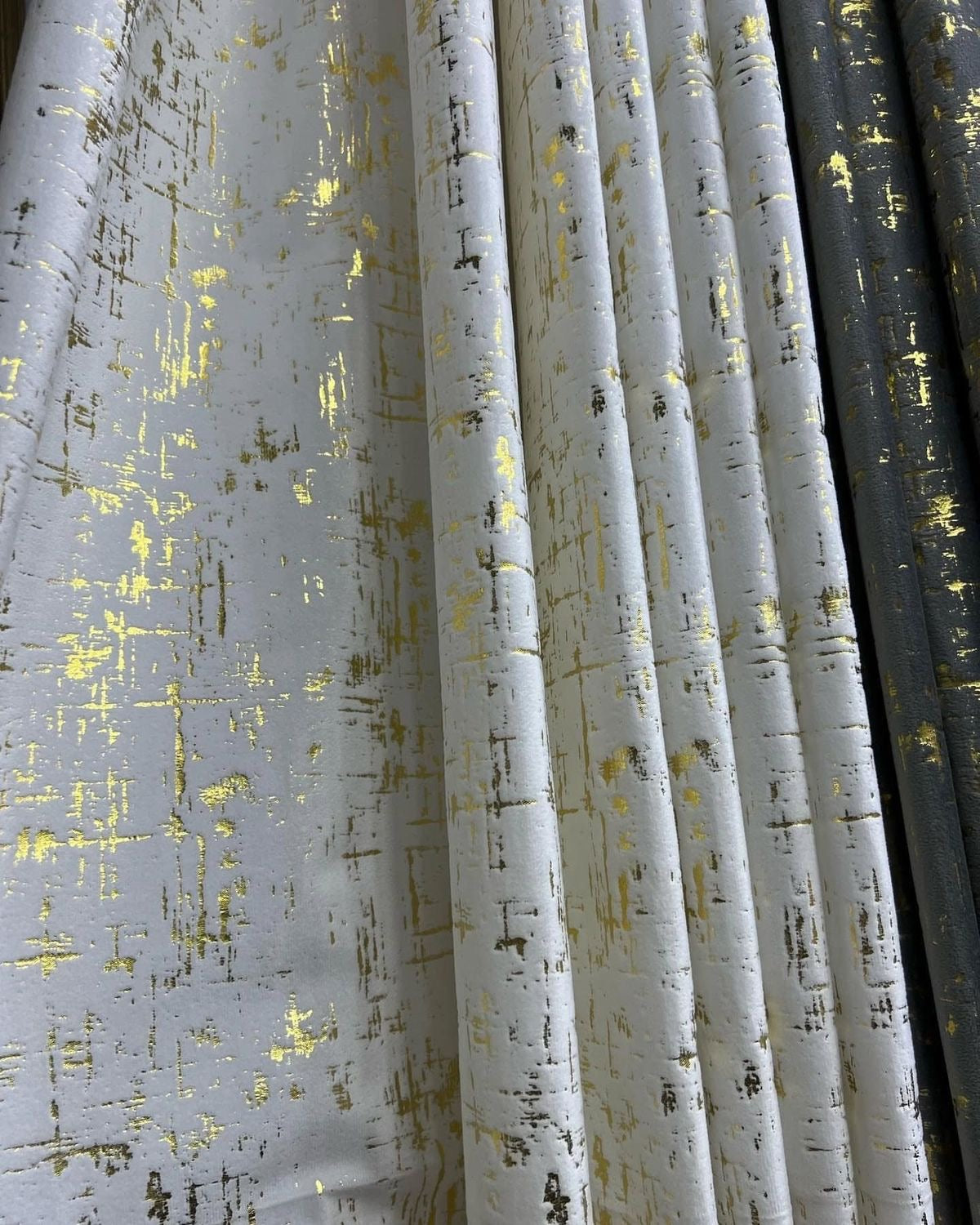 Foil texture velvet curtains