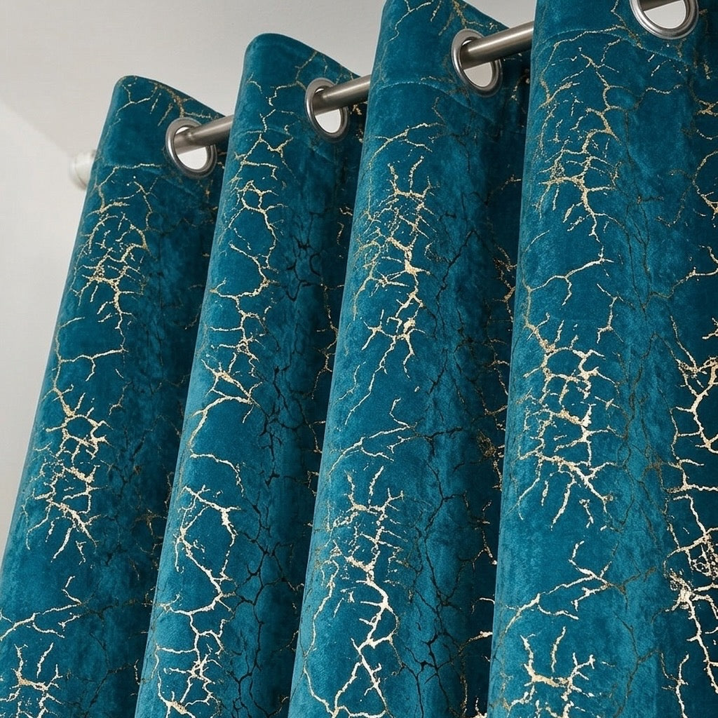 Foil Texture Velvet Curtains