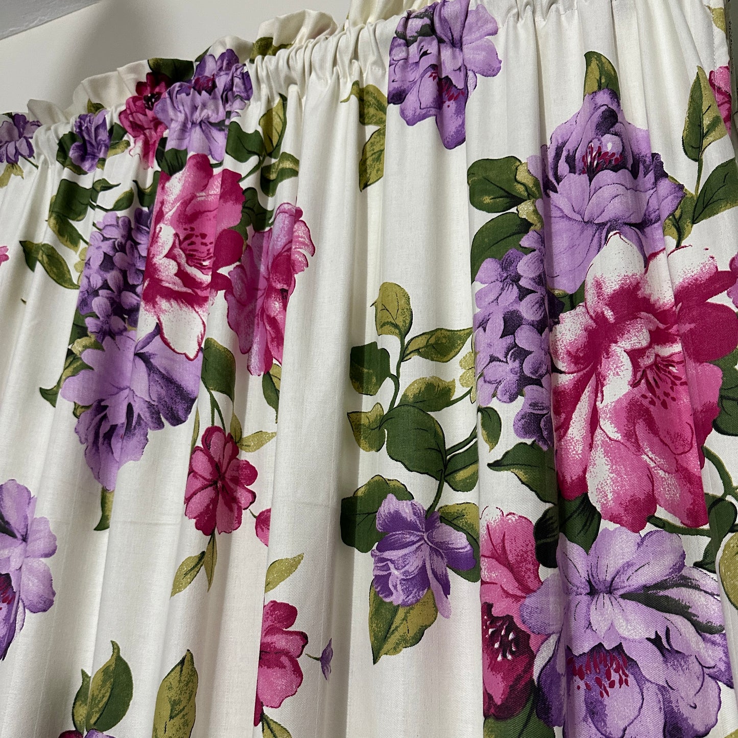 Premium Floral Rose Cotton Satin Curtains