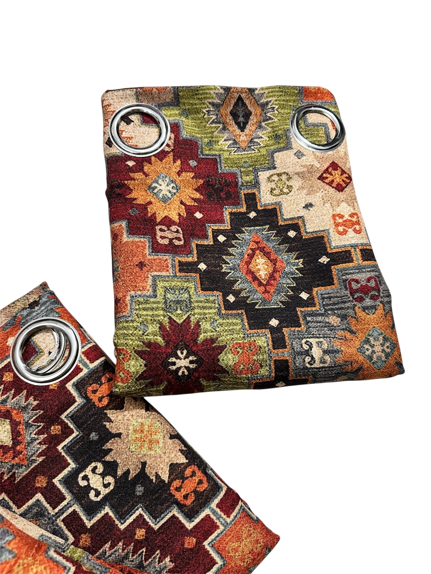 Pair of Premium Kilim Digital Printed Canvas Curtains