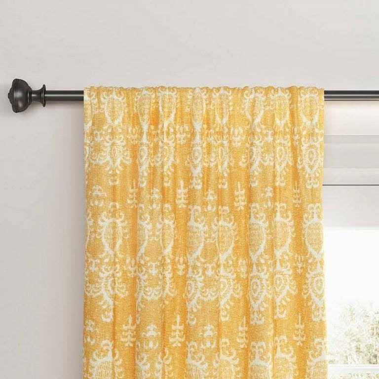 Yellow Damask Blackout Curtains – Thermal Insulated Window Drapes