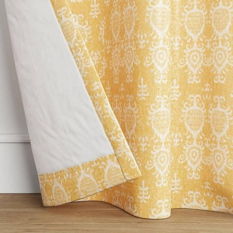 Yellow Damask Blackout Curtains – Thermal Insulated Window Drapes