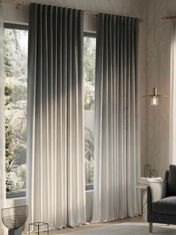 Luxury Heavy Velvet Ombre Curtains - Premium Gradient Collection