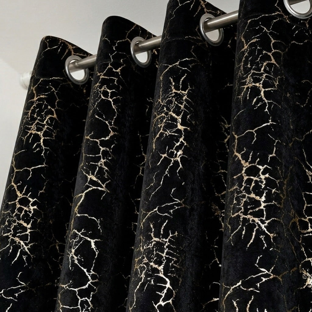 Foil Texture Velvet Curtains