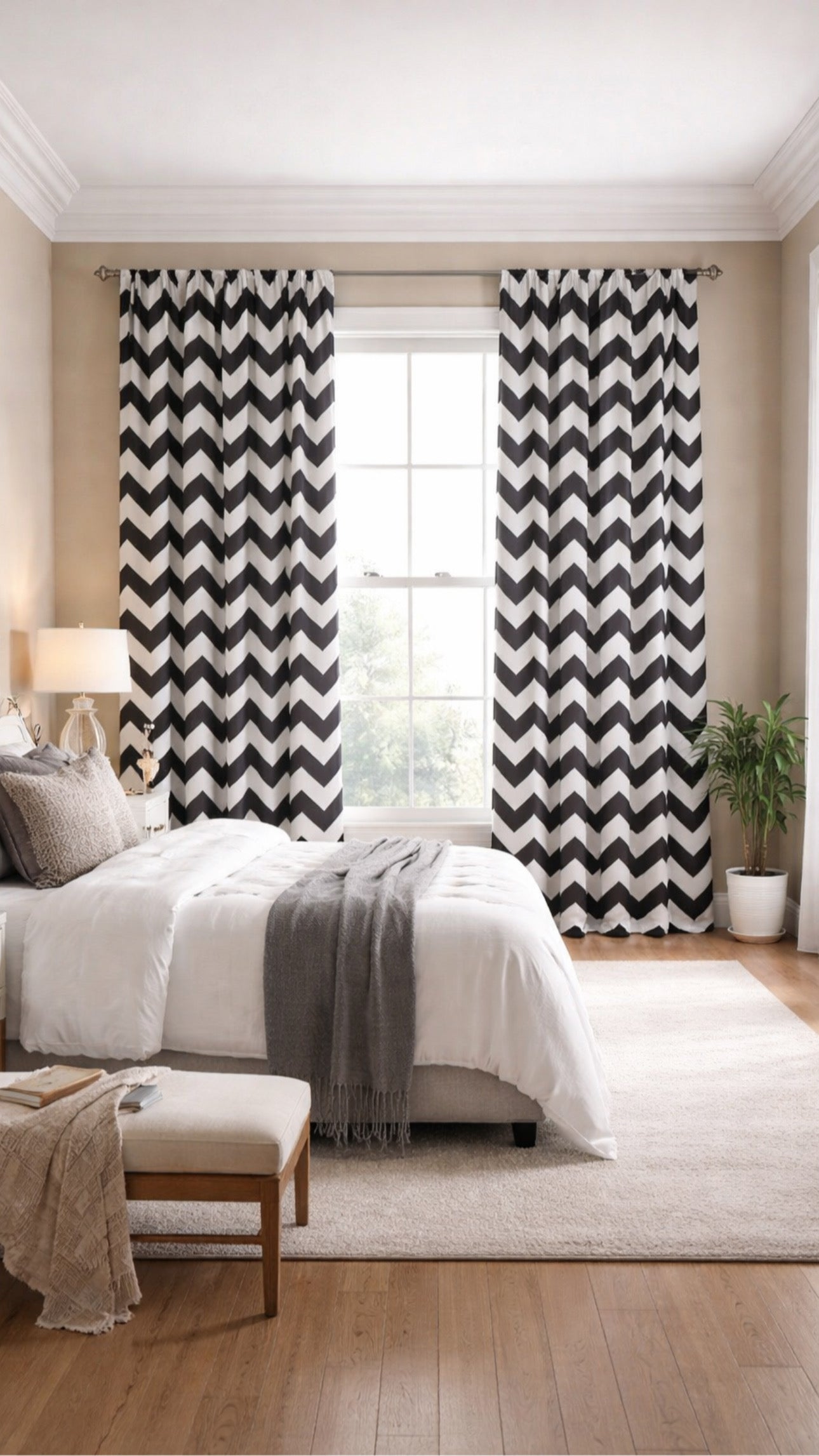 Modern Chevron Digital Printed Curtains | Geometric Style