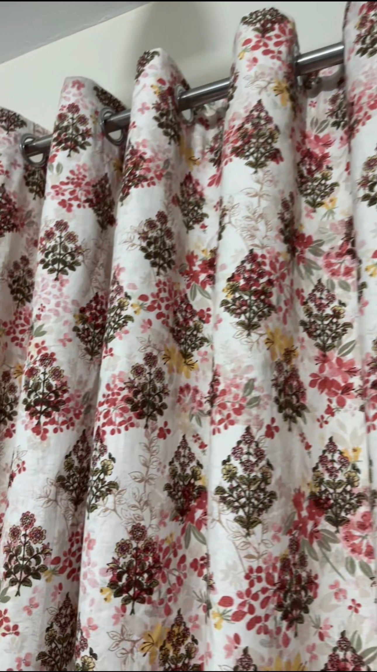 Premium Floral Cotton Duck Eyelet Curtains