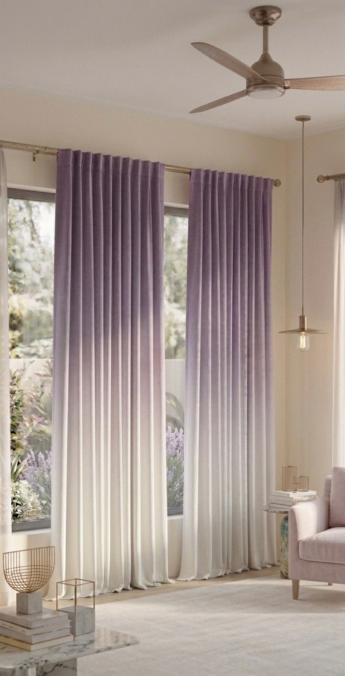 Luxury Heavy Velvet Ombre Curtains - Premium Gradient Collection
