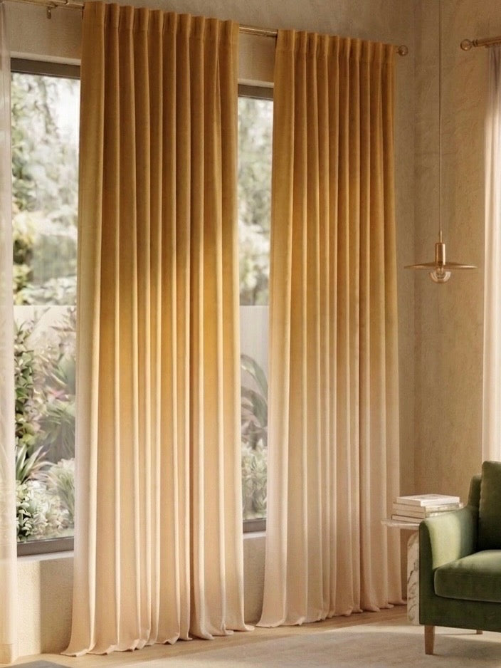 Luxury Heavy Velvet Ombre Curtains - Premium Gradient Collection