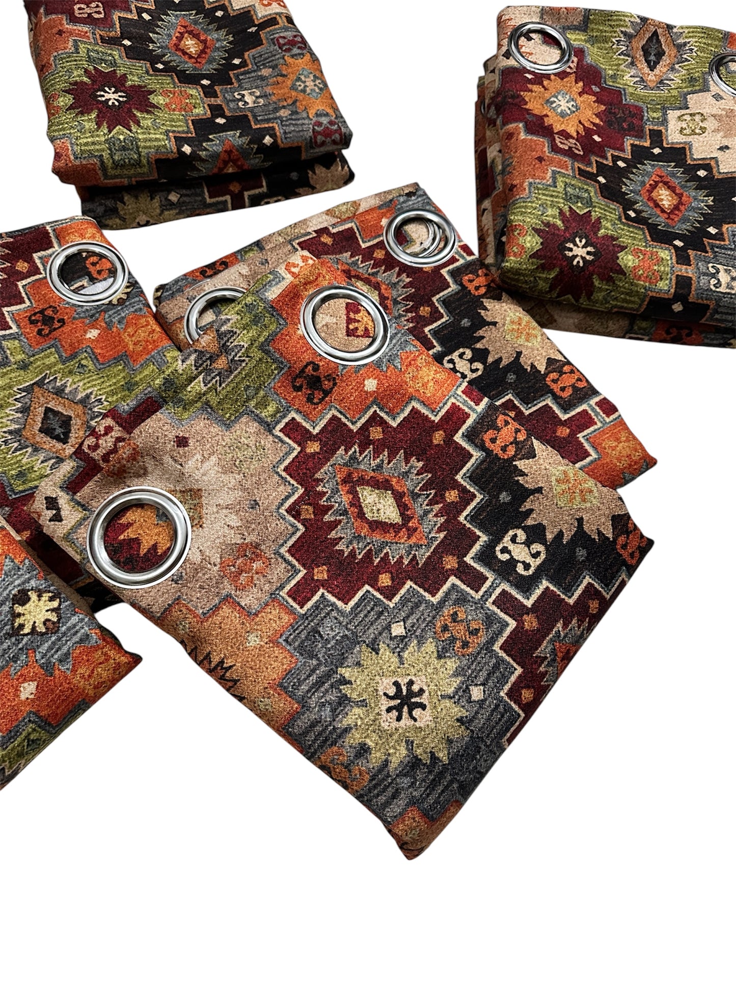 Pair of Premium Kilim Digital Printed Canvas Curtains