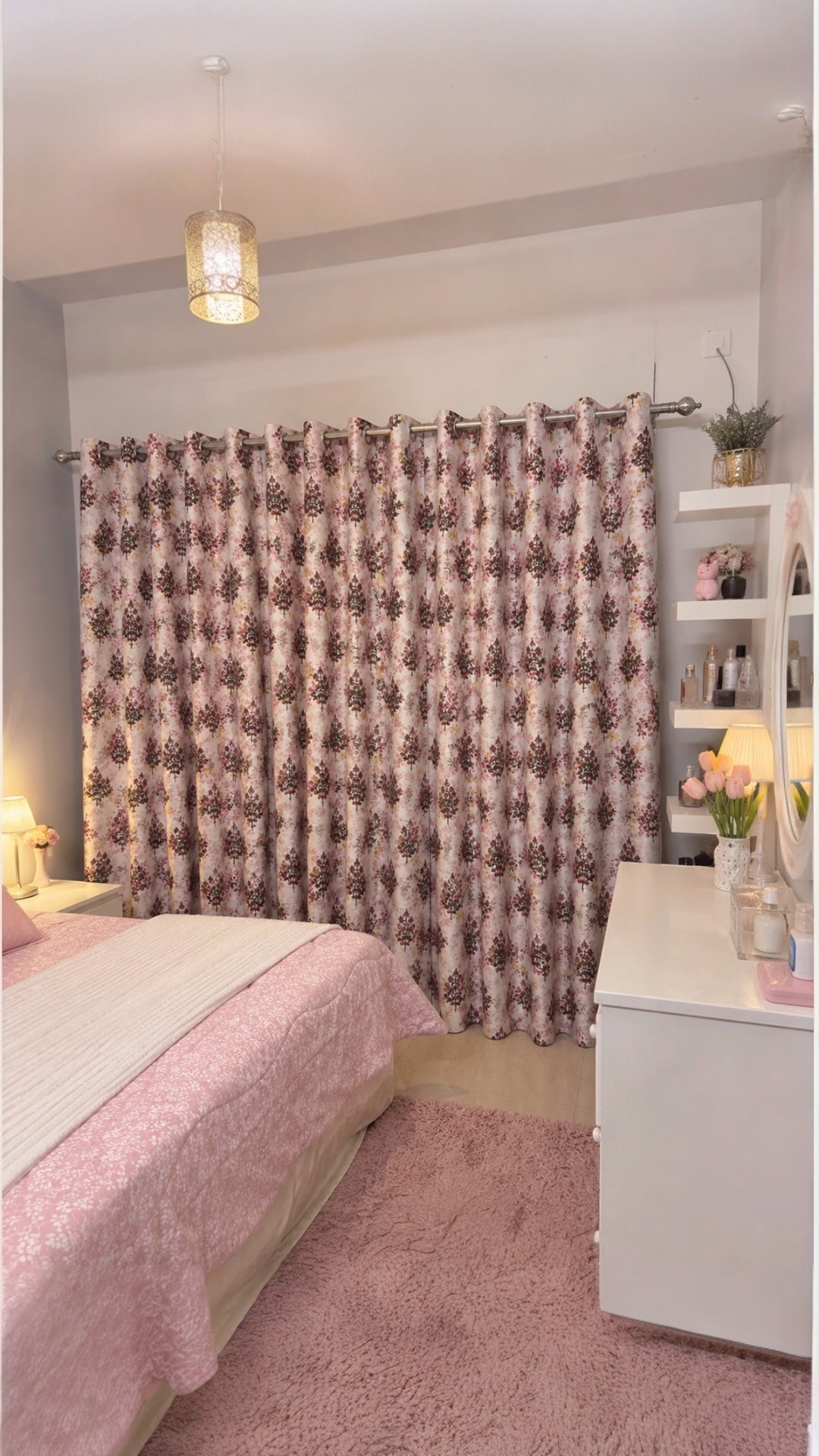 Premium Floral Cotton Duck Eyelet Curtains