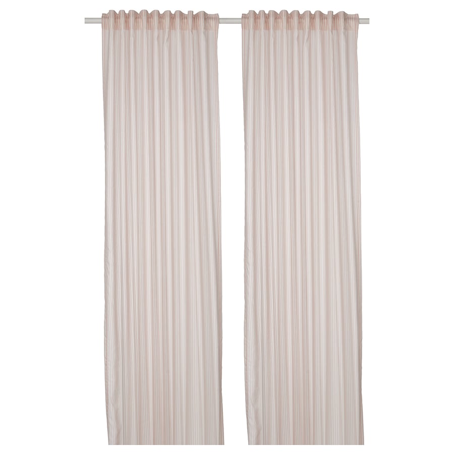Timeless Neutral: Beige Striped Sheer Curtains