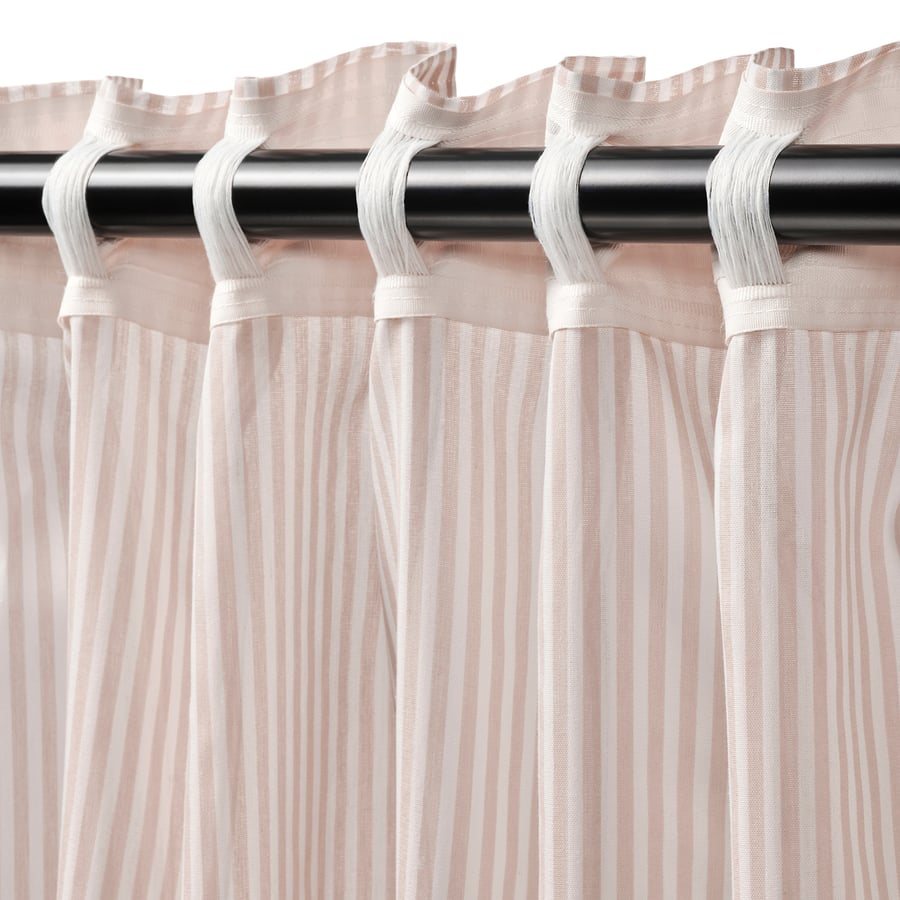 Timeless Neutral: Beige Striped Sheer Curtains
