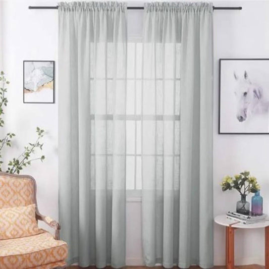 Ash Grey Textured Sheer Curtains